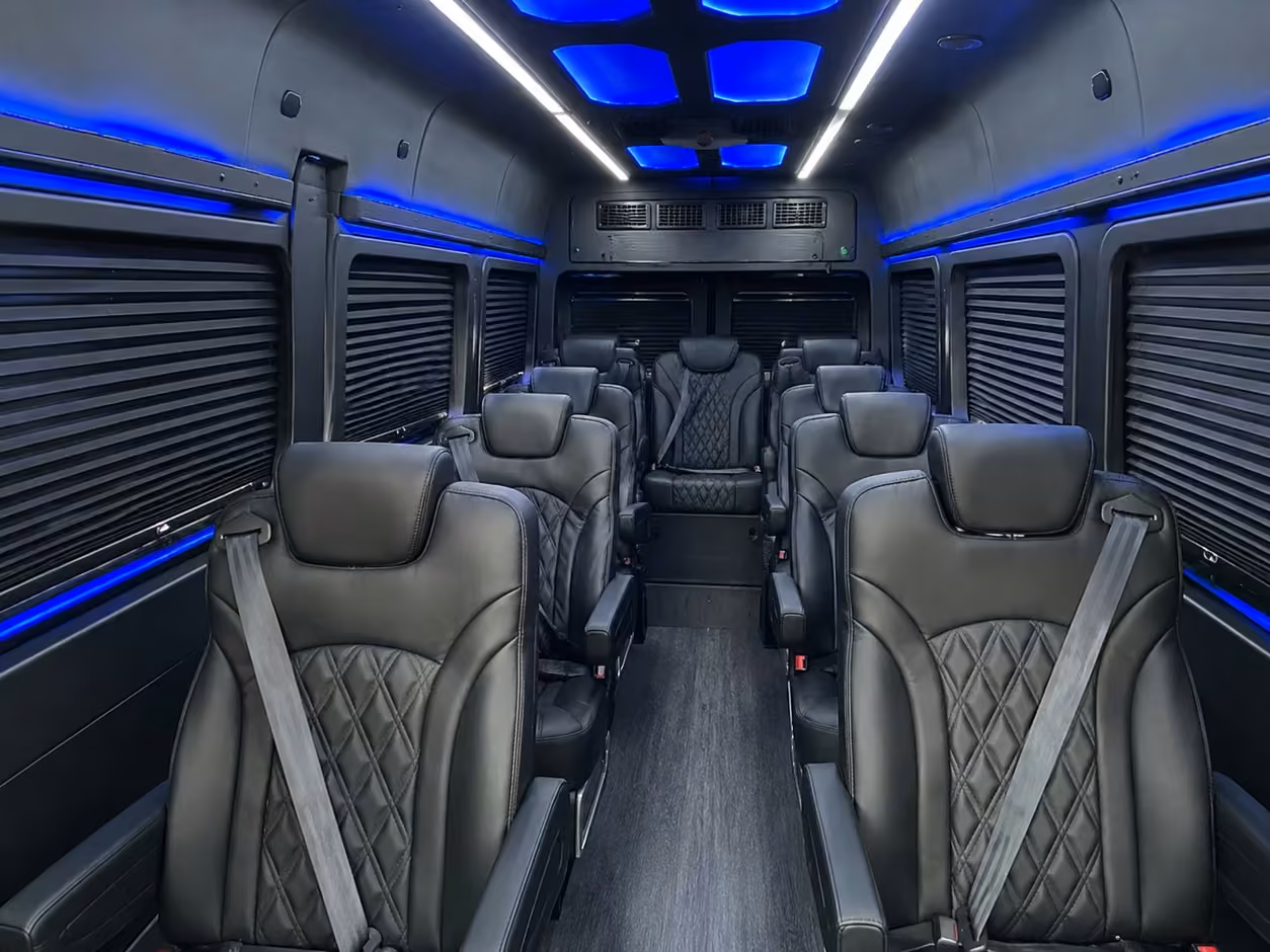 sprinter van rental with driver interior